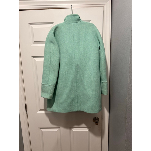 Women's J.CREW Mint Green Wool Blend Cocoon Coat Size 10 - Picture 5 of 6